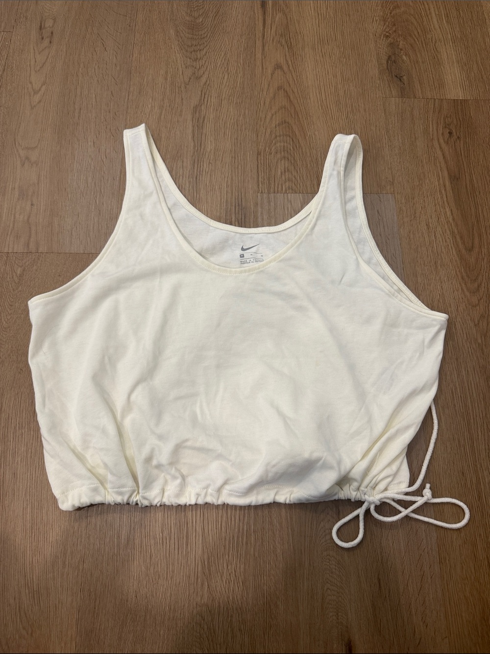 Nike Cream Drawstring Crop Tank